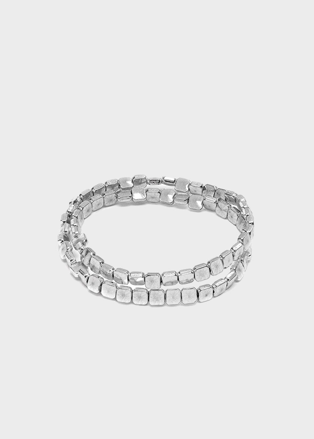 Bracciale Elastico 2 Giri Quadrati Piatti